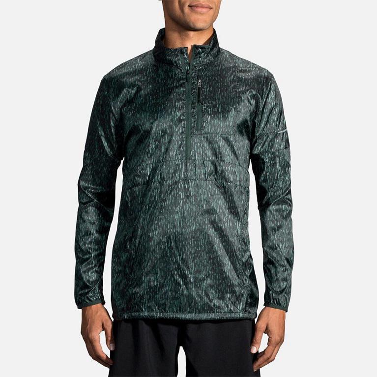 Brooks Men's LSD PULLOVER Running Jackets - Green - Canada (GKVXJ-8915)